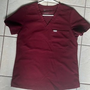 Burgundy Catarina™ One-Pocket Scrub Top
